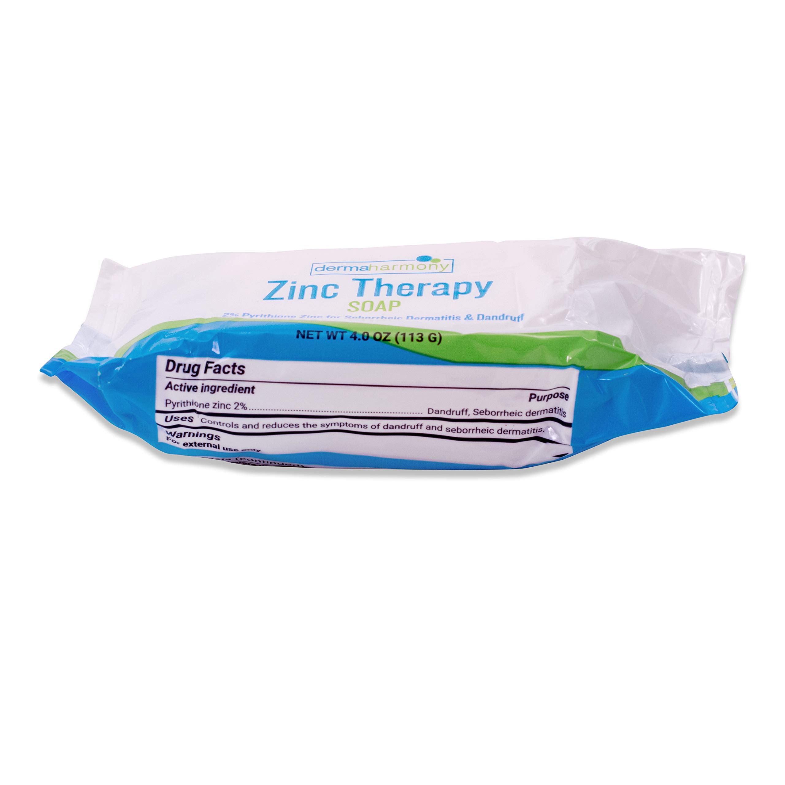 Set of 5 DermaHarmony 2% Pyrithione Zinc (ZnP) Bar Soap 4 oz - Crafted for Those with Skin Conditions - Seborrheic Dermatitis, Dandruff, etc.